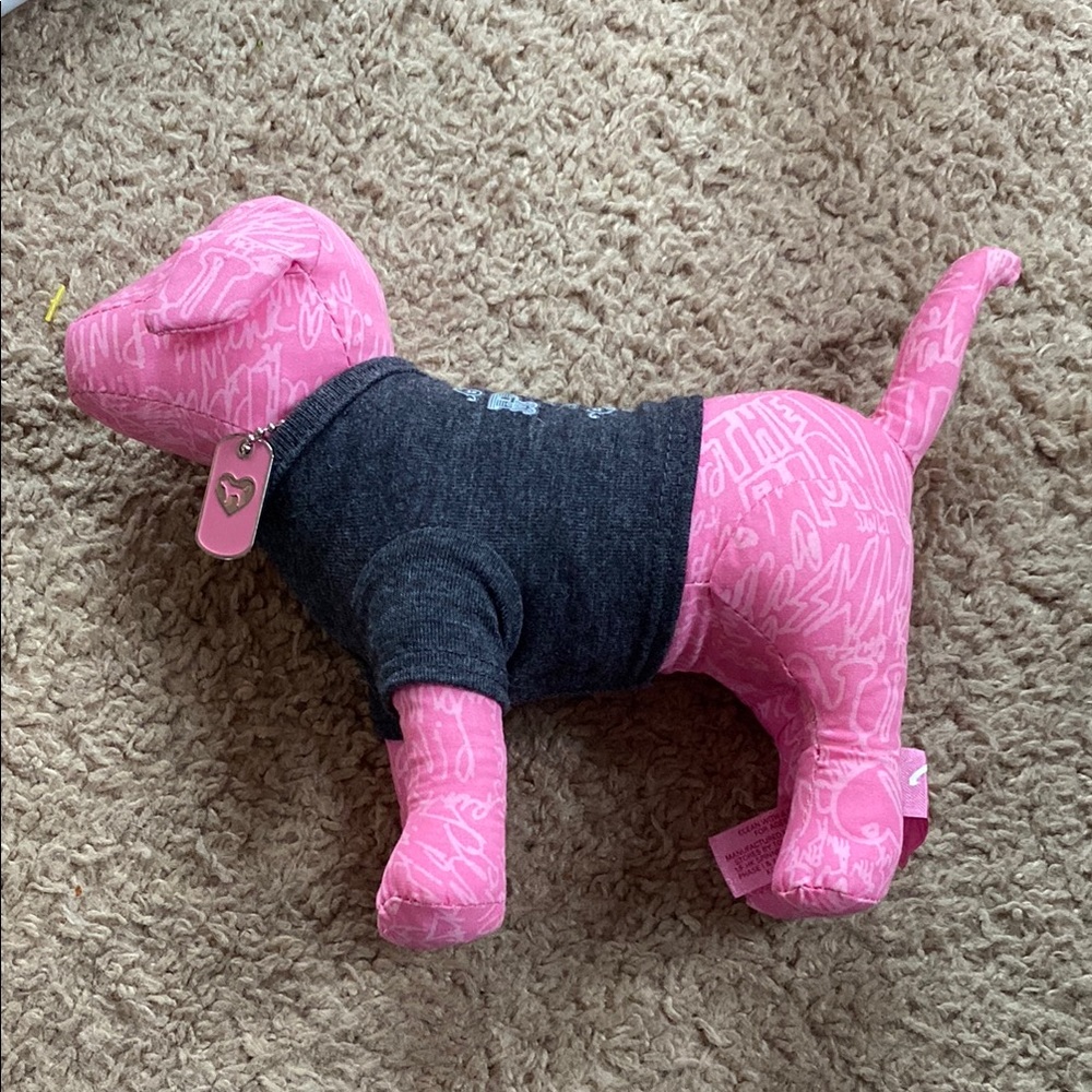 PINK Victoria's Secret Pink and Black Dog Plush